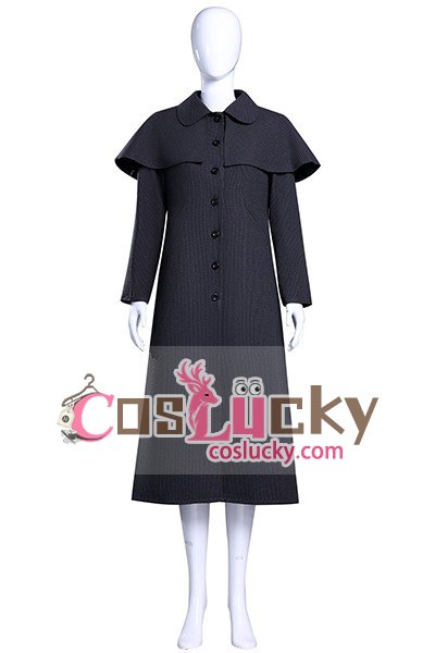 Wednesday Nevermore Academy Black Tweed Coat Cosplay costume