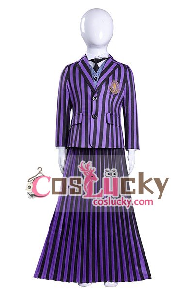 Wednesday 2 Purple School Uniform Kids Cosplay Costume